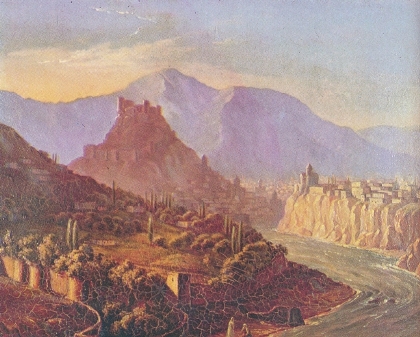 Вид Тифлиса.  Худ. М.Ю. Лермонтов. Масло. 1837.