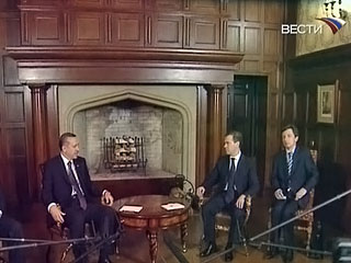 Дмитрий Медведев и турецкий премьер-министр Реджеп Тайип Эрдоган. 