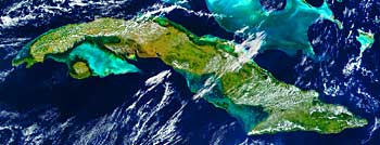 Кубинский архипелаг. Вид из космоса