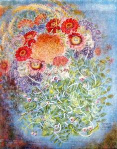 Екатерина Билокур (1900-1961). Пшеница, цветы, виноград