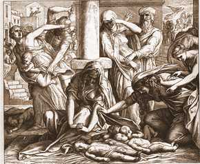 Избиение младенцев в Вифлееме. Гравюра Карольсфельда Юлиуса (1794-1872) 