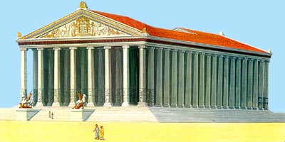 Храм Артемиды в Эфесе. Архитектор Харсифрон.  Одно из семи чудес света. Второй храм (на месте сожженного) строил архитектор Хейрократ