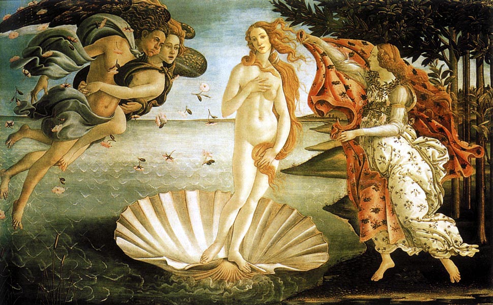 Сандро Боттичелли. "Рождение Венеры" Ок.1482. Галерея Уффици, Флоренция