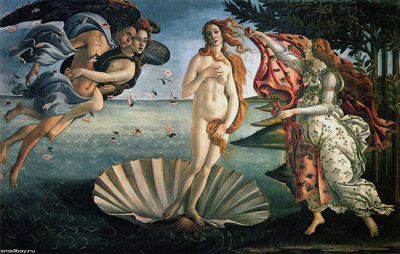 Рождение Венеры, Сандро Боттичелли, 1482. Галерея Уффици, Флоренция. Sandro Botticelli