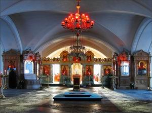 Валаамский монастырь. Светлая седмица, нижний храм собора. Фото - Иеродиакон Августин