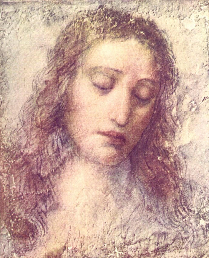 Леонардо да Винчи Голова Иисуса Христа. Эскиз к "Тайной Вечере"